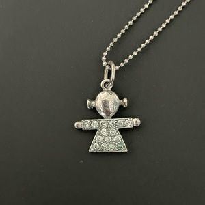 Little Girl Necklace with Rhinestones